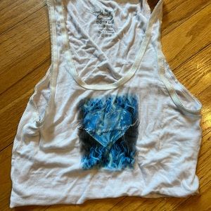 Boys Lie “Baby you’re no good” blue heart crop top one size #boyslie